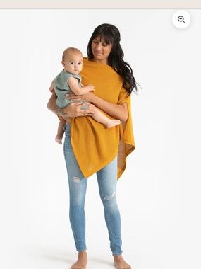 We Are Amma Lightweight Mustard Yellow Knit Nursing Cover/ Top | USA made